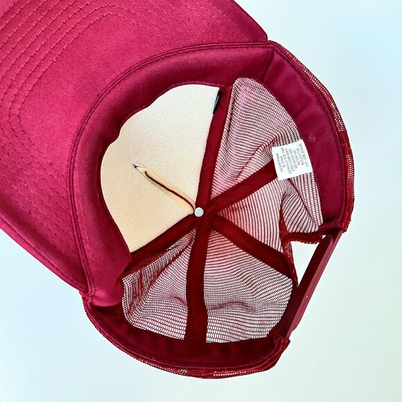 West Livin Decky Trucker Hat Rope Adjustable Snap Back Wine Red Cotton Blend - Picture 7 of 9